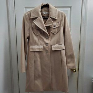 Kenneth Cole Cream / Tan Pea Coat - Size 6